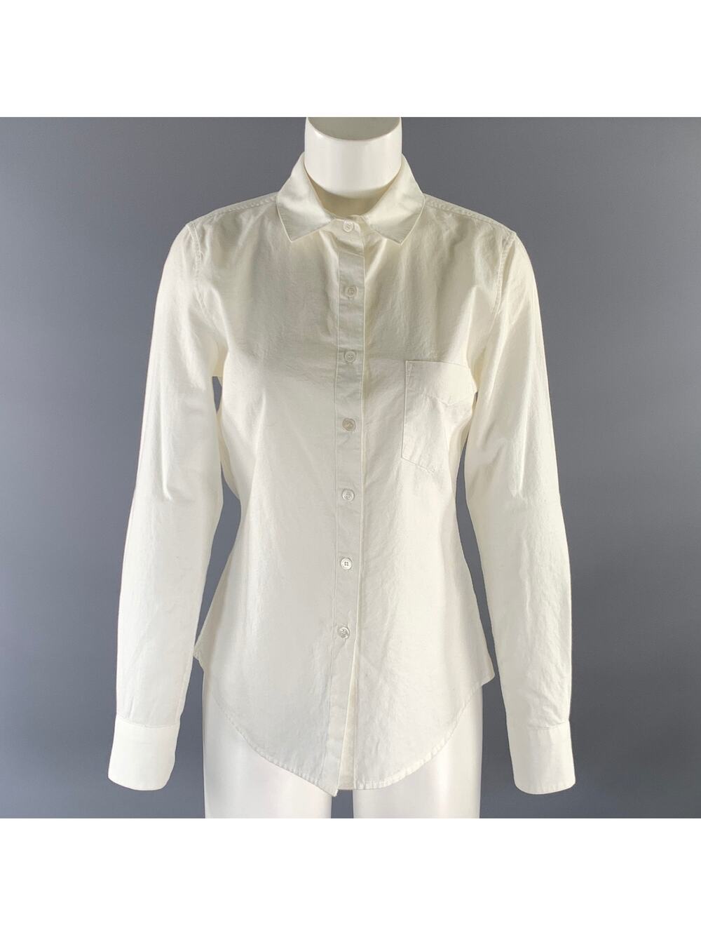 BOY Size 0 White Cotton Pointed Collar Shirt